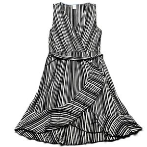 Soma Sleeveless Wrap Midi Dress Womens L Striped Soft Casual Coastal Jersey